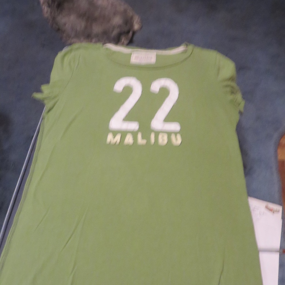 Hollister Green/White Woman's tee shirt size Mediu